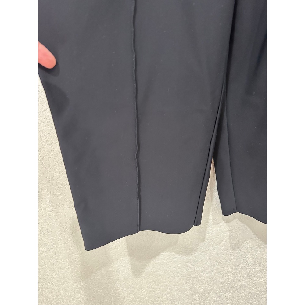 Athleta Brooklyn Wide Leg Crop Pants Black W 10 Side Zip High Rise Seam Front - Picture 6 of 10